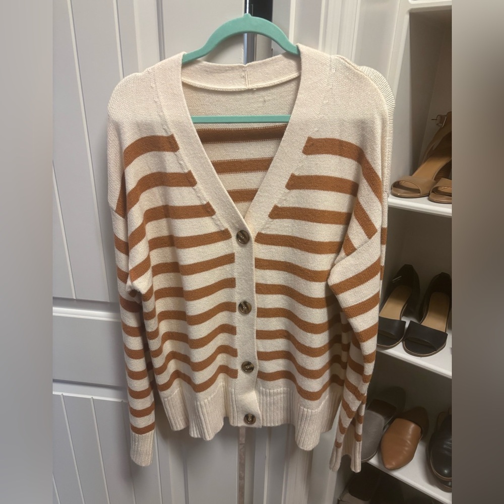 Striped cardigan sweater